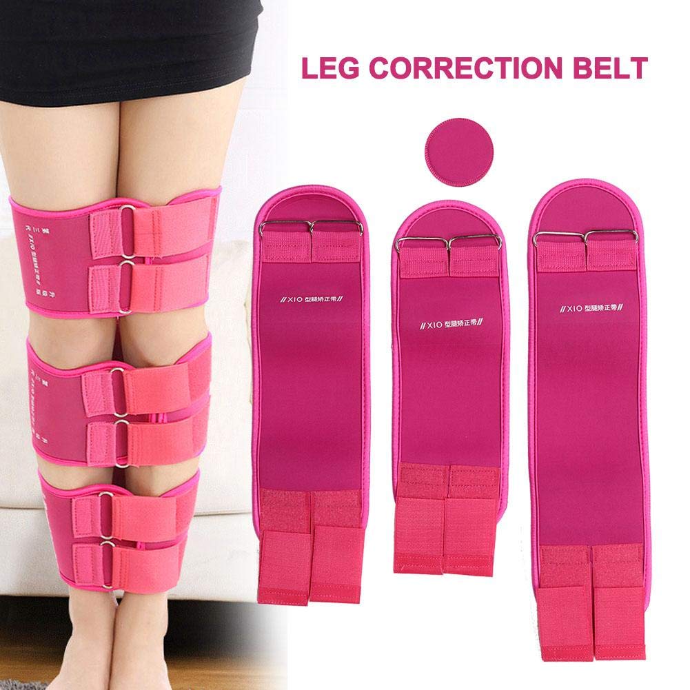 O/X Type Leg Correction Belt, Leg Straightener Straps, 3 Pcs Legs Posture Corrector Straightening Correction Belt with Knee Pad(L)