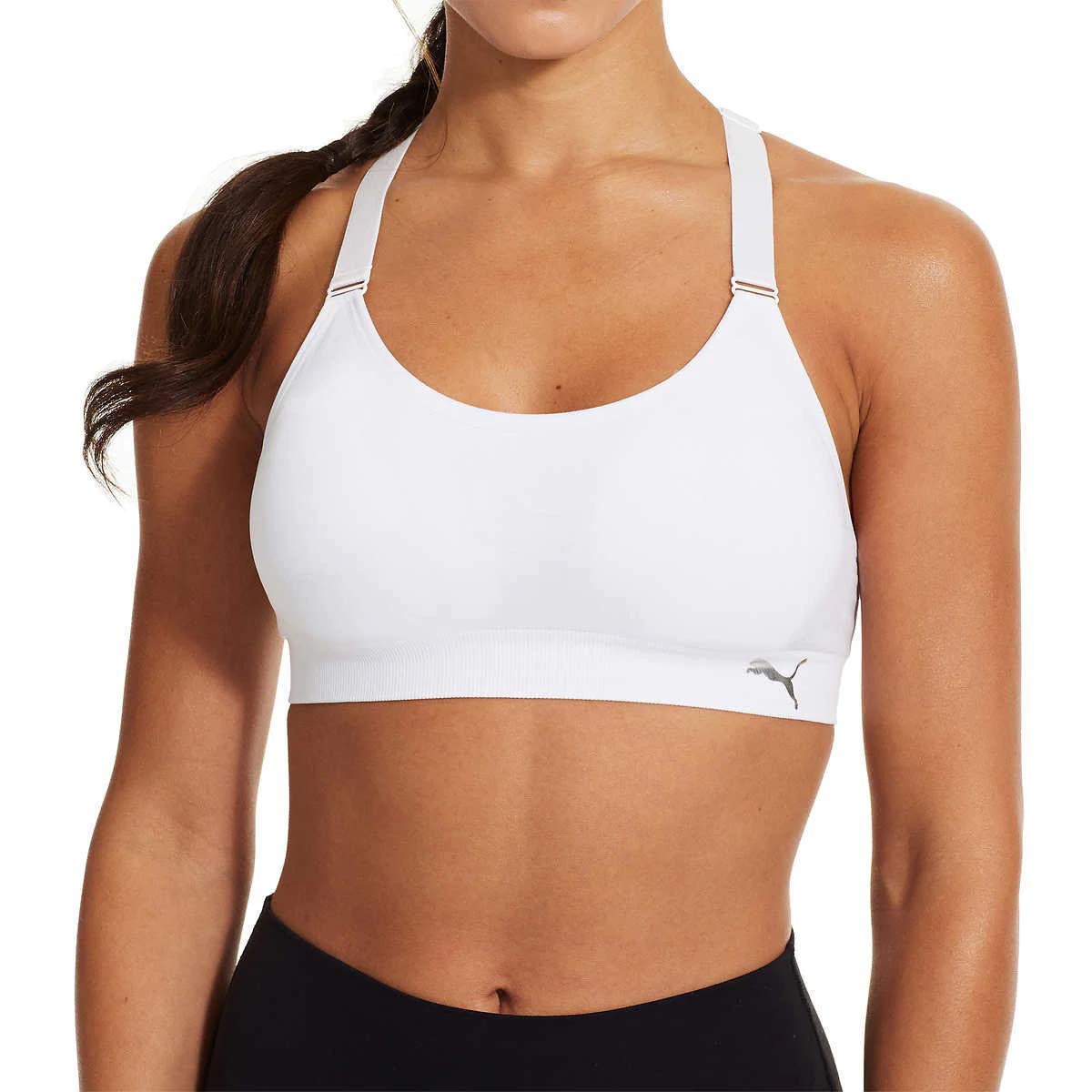 PUMA Women Sports Bra, 3-Pack (Black/White/Grey, Medium)