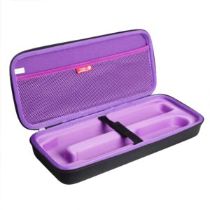 Hermitshell Hard Travel Case for TYMO RING Hair Straightener Brush (Black+Rosy)