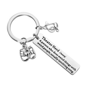 gzrlyf theater nerd gifts musical theatre keychain funny theater gifts broadway theater gifts theatre lover gifts (keychain)