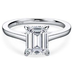 yunkai engagement ring for women, 925 sterling silver cubic zirconia wedding ring christmas gift