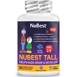 NuBest Tall Kids - Toddlers Vitamins and Kids Vitamins for Age 2 to 9 - Healthy Height Growth & Height Booster with Multivitamins & Minerals for Kids Ages 2 to 9 | 90 Chewable Tablets | 6 Pack