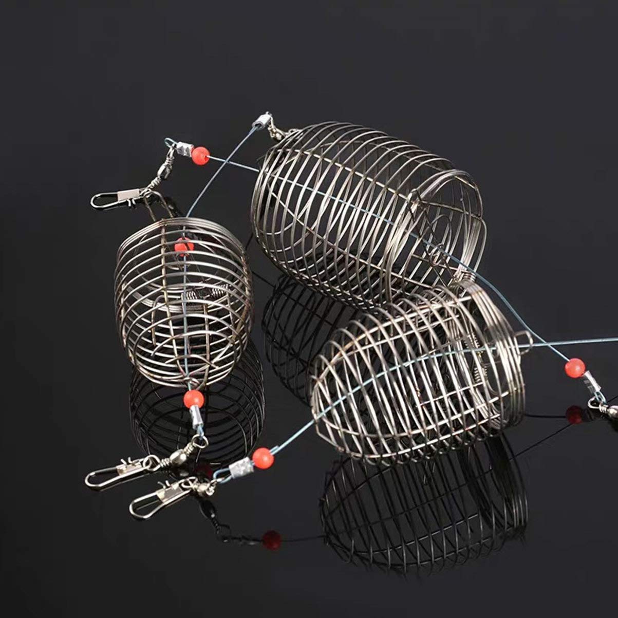 BESPORTBLE 5pcs Metal Bait Cage Fishing Trap Cage Fishing Cage Fishing Lure Cage Fishing Bait Trap Fishing Trap Basket