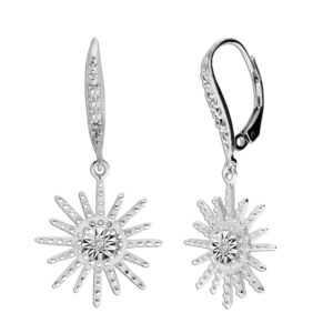 lecalla 925 sterling silver jewelry 0.14 carat diamond starburst dangle earrings for and women