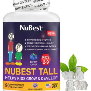 NuBest Tall Kids - Toddlers Vitamins and Kids Vitamins for Age 2 to 9 - Healthy Height Growth & Height Booster with Multivitamins & Minerals for Kids Ages 2 to 9 | 90 Chewable Tablets | 6 Pack