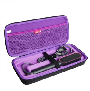 hermitshell hard travel case for tymo ring hair straightener brush (black+rosy)