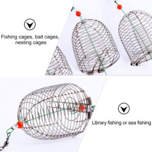 BESPORTBLE 5pcs Metal Bait Cage Fishing Trap Cage Fishing Cage Fishing Lure Cage Fishing Bait Trap Fishing Trap Basket