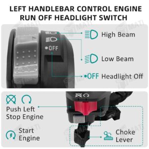 M MATI Left Handlebar Switch Control Engine Start Run Off Headlight for Yamaha YFM Big Bear 250/400 Grizzly 350/400/660 Kodiak 400/450 Wolverine 350/450 Raptor 350/660 Bruin 250/350 5LP-83973-01-00