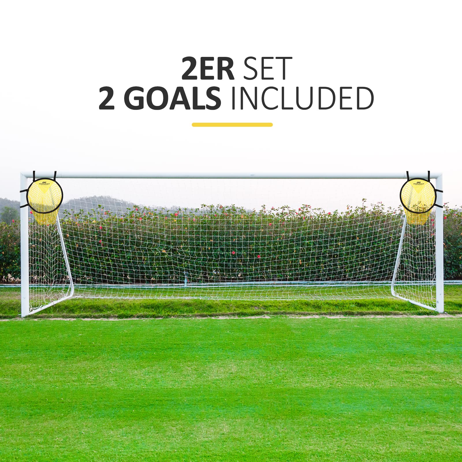 PodiuMax Top Bins Soccer Target Goal, Easy to Attach and Detach to The Goal, Set of 2, for Shooting Accuracy Training (Red)