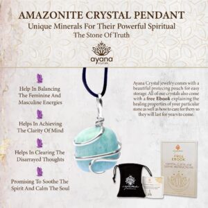 AYANA Amazonite Crystal Necklace - Passionately Crafted from Ethically Sourced Crystals and Healing Stones - Genuine, Handmade Healing Crystals Pendant Necklace for Women