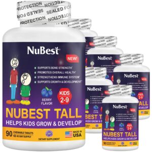 NuBest Tall Kids - Toddlers Vitamins and Kids Vitamins for Age 2 to 9 - Healthy Height Growth & Height Booster with Multivitamins & Minerals for Kids Ages 2 to 9 | 90 Chewable Tablets | 6 Pack