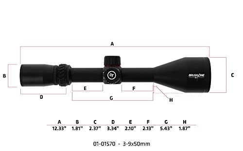 Crimson Trace Brushline 3-9x50mm Riflescope with SFP, BDC Reticle, Lightweight Solid Construction, Scope Caps and Lens Cloth for Hunting, Shooting and Outdoor