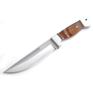 Wild Turkey Handmade Collection Heavy Duty Wood Handle Hunting Knife | Stainless Steel Blade | Genuine Leather Sheath Included