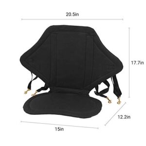 Kayak Seat, Universal Detachable Padded Canoe Seat Kayak Backrest Cushion with Adjustable Strap for Drifting Rafting Canoeing Kayaking Fishing