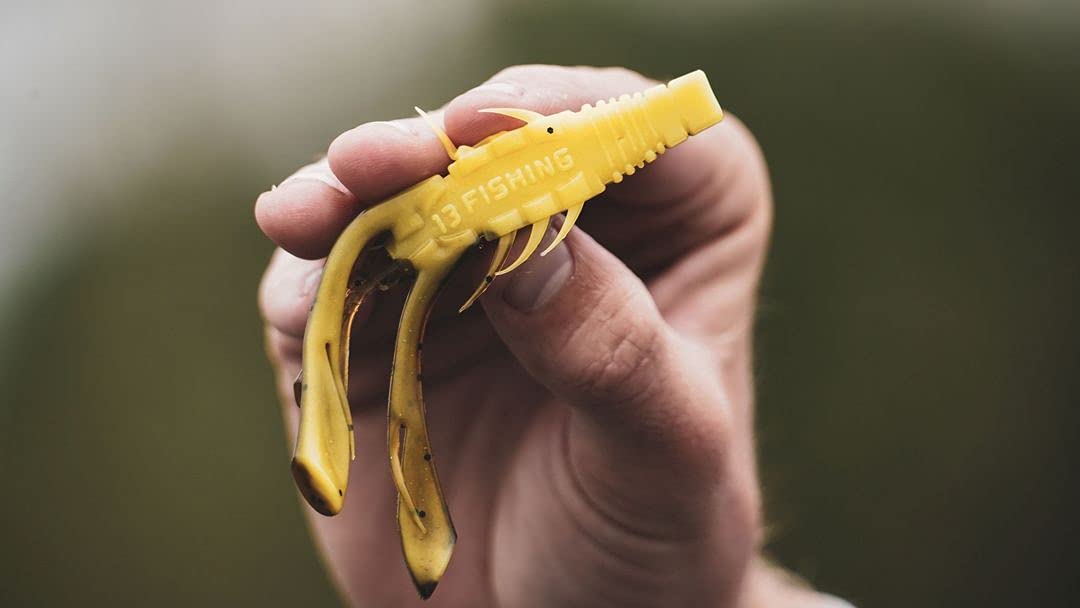 13 FISHING - Wobble Craw - Creature Bait - 4.25" - 2/7oz - PBJ Time - 5 Baits Per Pack - RE-WC4.25-36