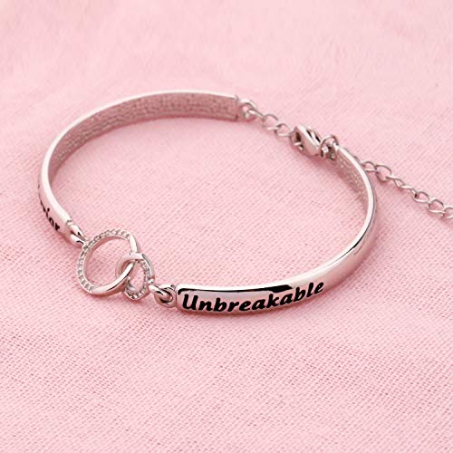 LQRI Multiple Sclerosis Bracelet MS Awareness Gift MS Warrior Unbreakable Bracelet MS Survivor Jewelry Cancer Fighter Gift For Women(silver-MS Warrio)