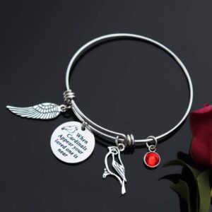 CHENVA Sympathy Gift When Cardinals Appear Your Loved One is Near Bracelet Cardinal Memorial Adjustable Bangle Jewelry Gift for Her (When cardinals appear your loved one is near Bangle)