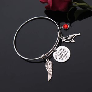 CHENVA Sympathy Gift When Cardinals Appear Your Loved One is Near Bracelet Cardinal Memorial Adjustable Bangle Jewelry Gift for Her (When cardinals appear your loved one is near Bangle)