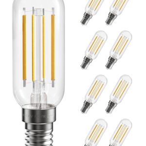 SHINESTAR 8-Pack E12 LED Bulb, 40 Watt Equivalent, 2700K Soft White, Candelabra Base, T6 Edison Light Bulbs, Dimmable