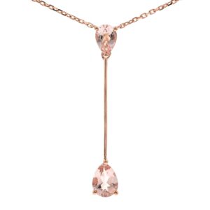 Gin & Grace 10K Rose Gold Genuine Morganite Necklace for Women