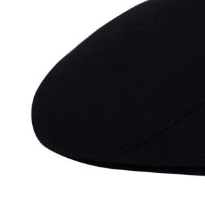 DOCILA Fashion Wool Flat Cap with Ear Flaps Black Winter Cold Weather Neck Warmers Newsboy Ivy Caps British Cabbie Beret Hats Earflap Dress Hat