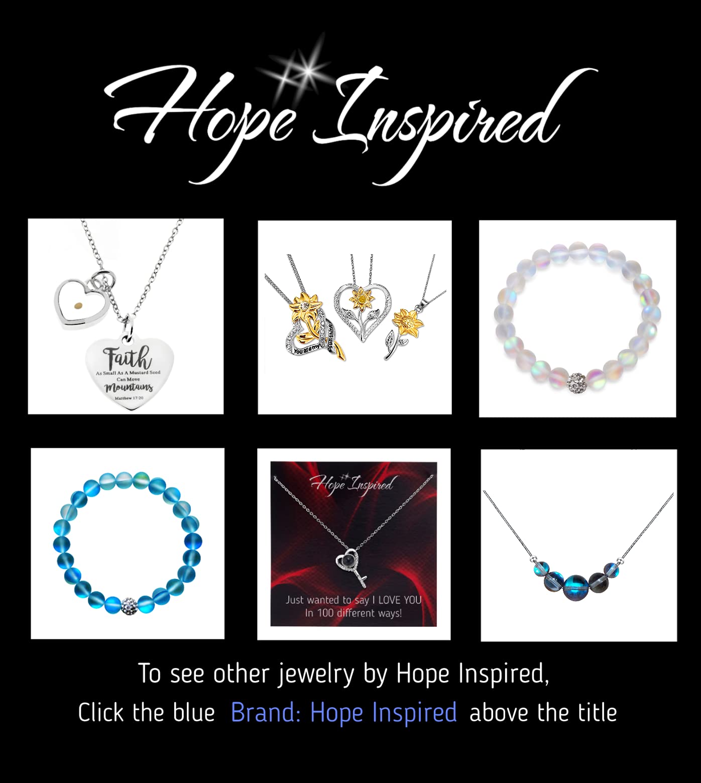 HOPE INSPIRED Real Mustard Seed Necklace Heart Faith Necklace for Women Christian Gifts (Faith Can Move Mountains)