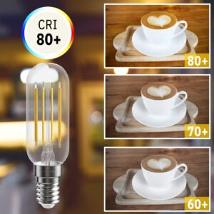 SHINESTAR 8-Pack E12 LED Bulb, 40 Watt Equivalent, 2700K Soft White, Candelabra Base, T6 Edison Light Bulbs, Dimmable