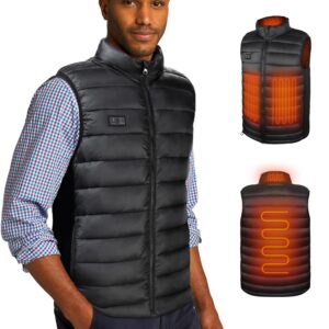 Loowoko Heated Vest for Men with Battery Pack Included, Rechargeable Heated Jacket Coat Electric Heating Vests for Winter