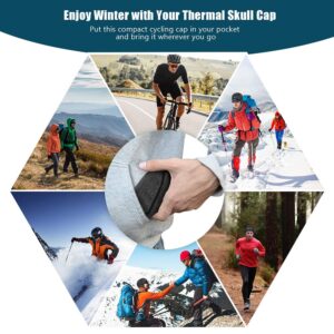 Hikenture Winter Skull Cap Helmet Liner, Thermal Cycling Cap Ski Hat for Men Grey