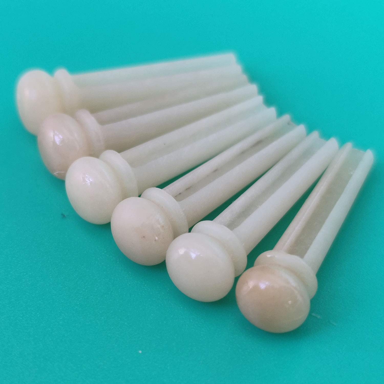 Vencetmat Acoustic Guitar Bridge Pins, Pin Remover Set, Pure Bone, Unbleached, Standard Size, Vintage Style