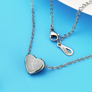 PORPI-JOJO Letter K Necklaces For Girls Kids Jewelry For Girls 8-12 Little Girls Jewelry Ages 6-8 Silver Initial Heart Necklace For Girls