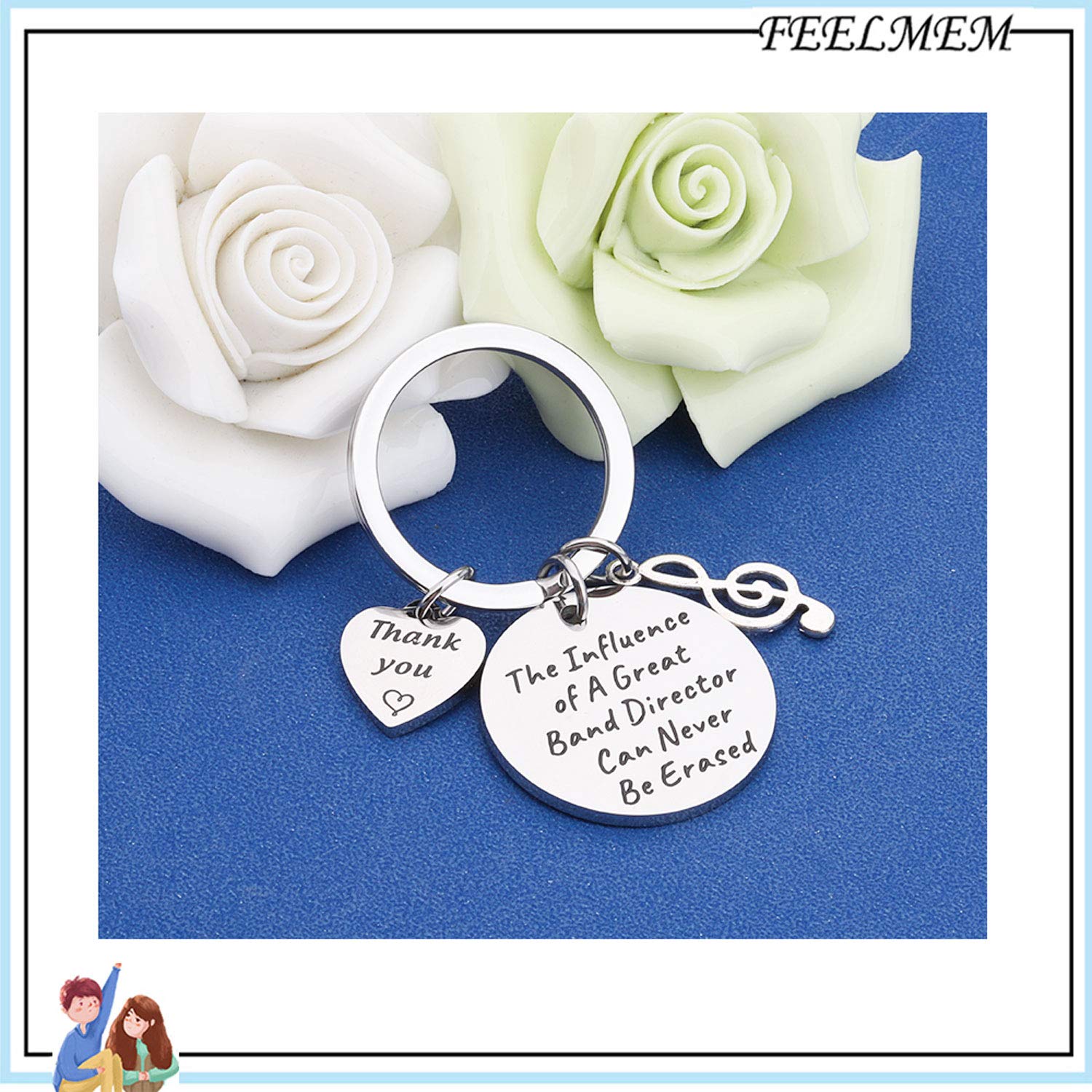 FEELMEM Band Director Gift Music Director Keychain Music Teacher Gift The Influence Of A Great Band Director Can Never Erased Gift for Band Teacher Choir Director (Band Director)