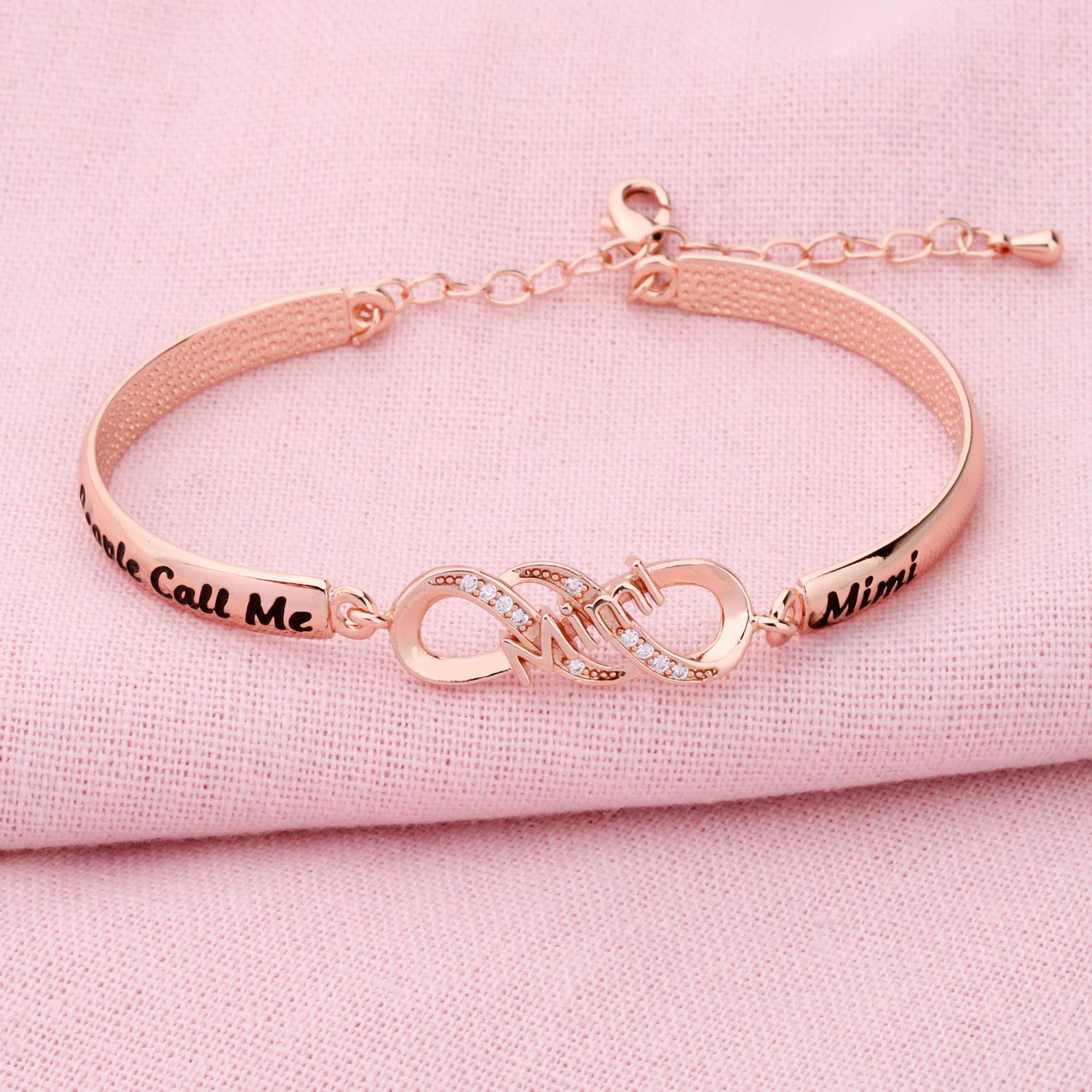 BEKECH Grandma Bracelet My Favorite People Call Me Nana/Mimi/Nonna/Granny/Grandma Bracelet Gift for Grandmother(Mimi RG)