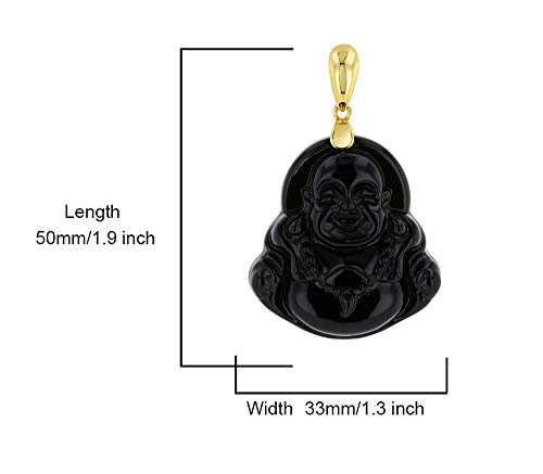 Shop-iGold Happy Laughing Buddha Black Jade Pendant, Genuine Certified Grade A Jadeite Jade Hand Crafted, Buddha Medallion, Buddha charm, Buddha Pendant, Good Luck Black Jade statue pendant