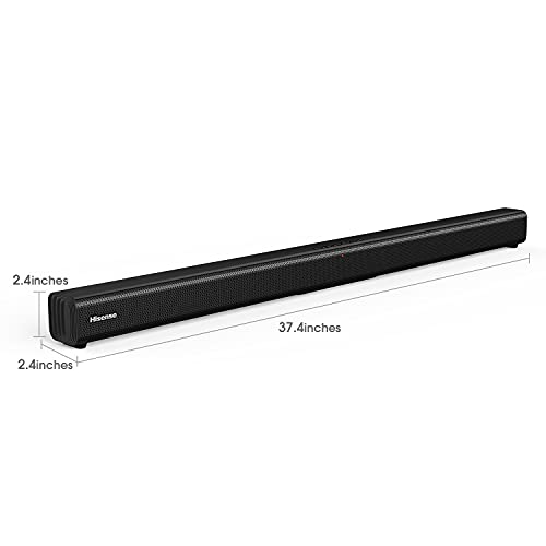 Hisense HS205 2.0ch Sound Bar, 60W, Roku TV ready, Enhance TV enjoyment, Bluetooth, HDMI ARC/Optical/AUX/USB, 3 EQ Modes, Black