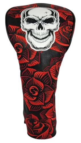 ReadyGOLF Skull & Roses All-Over Embroidered Driver Headcover