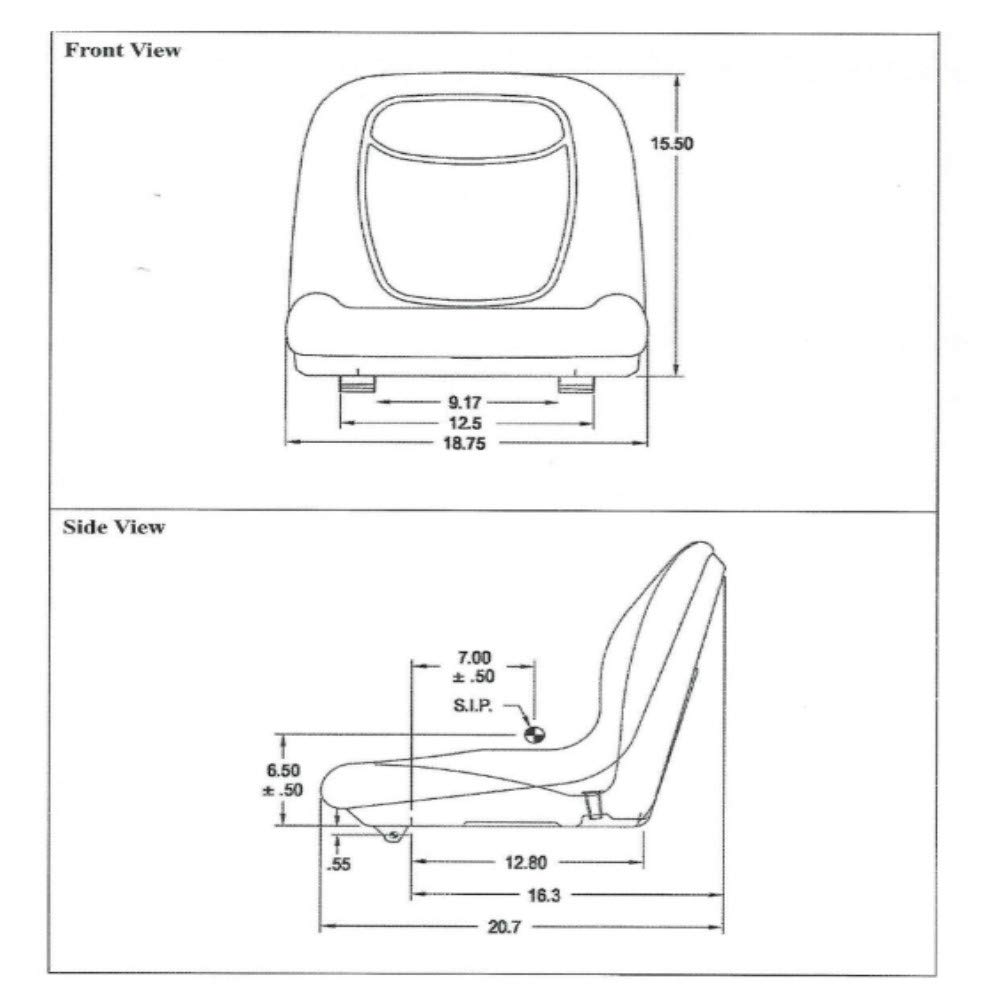 Stevens Lake Parts One New Km 132 Uni Pro Hinged Bucket Seat Various Applications & 2210 Models Replaces LVA12751 LVA12751-A SEQ90-0330