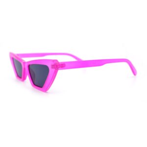 SA106 Womens Neon Pop Color 80s Squared Cat Eye Sunglasses (Pink Black)