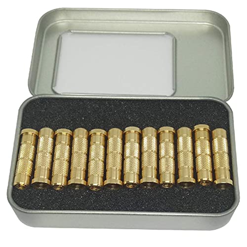 50Grains Field Point The Bolts are Copper Bolts Knurled Outer Diameter Suitable with for.244 Carbon Arrow (1 Dozen 12PACK), Used for Arrow Rod Archery Accessories (Brass Bolt-A, 50 Grains)