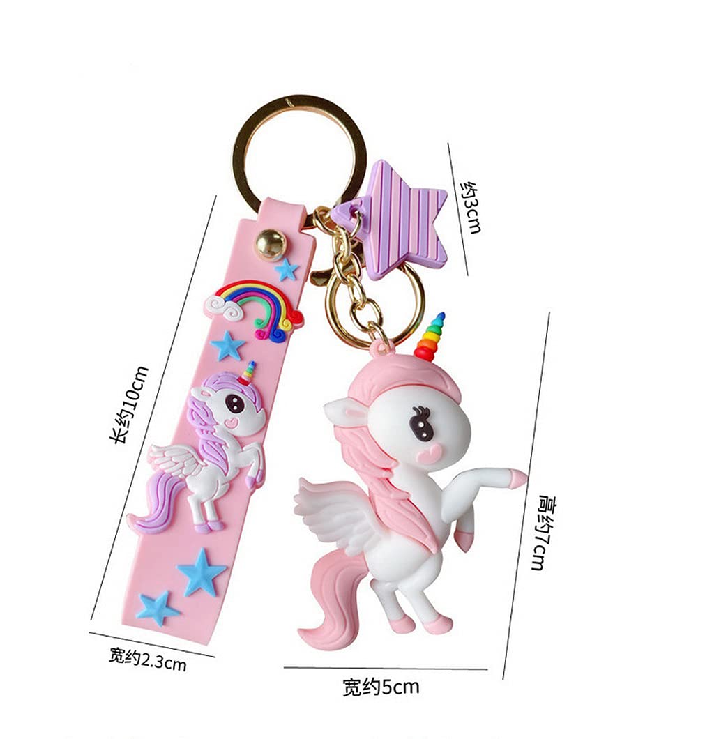 HAIQILIN Pink Unicorn Keychain backpack keychains