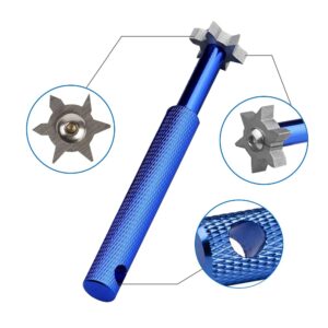 Replaceable Golf Club Groove Sharpener Groove Cleaner with 6 Blade Cutter for All Irons Pitching Sand Lob Gap and Approach Wedges and Utility Clubs, Re-Grooving Cleaning Tool Accessories (Blue)