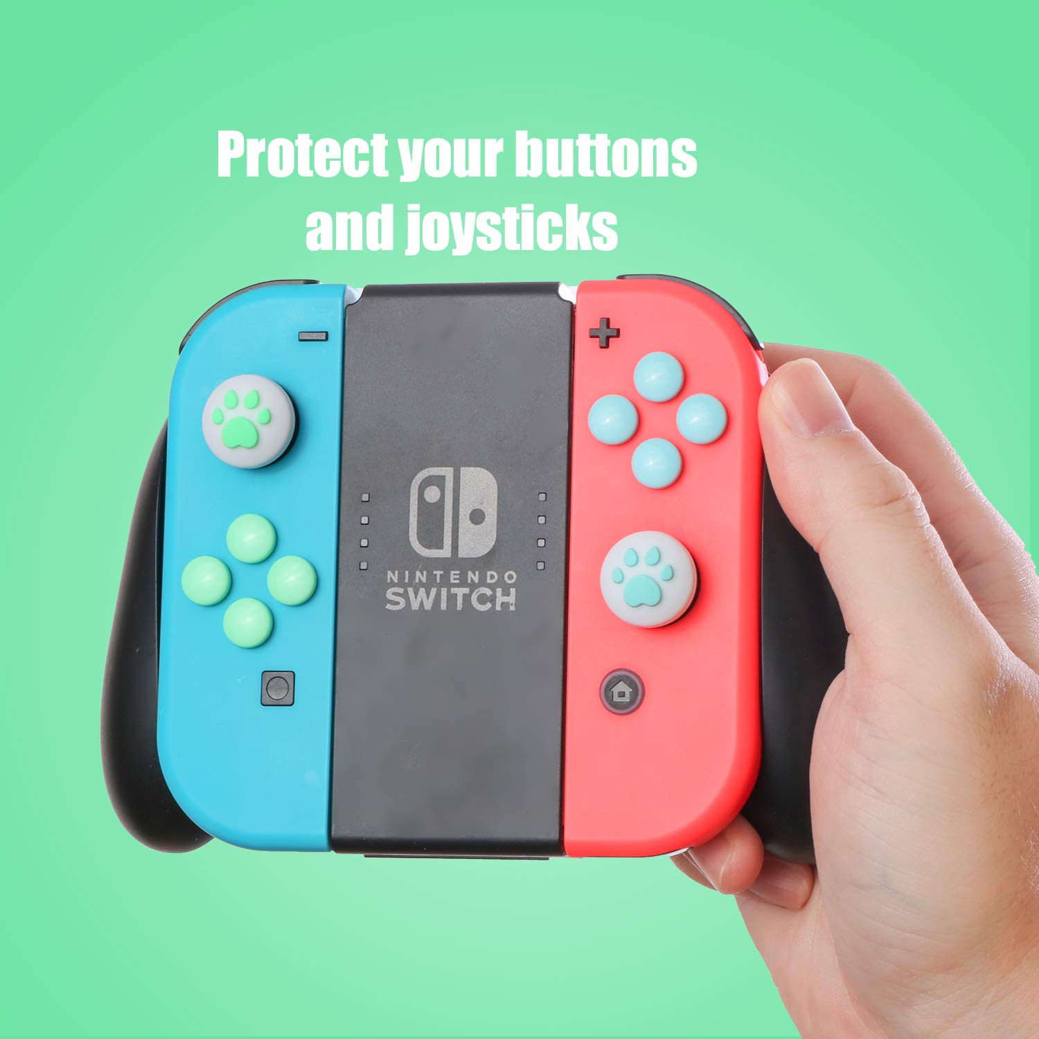 Paw Print Thumb Grip Caps for Nintendo Switch, Button Cap Set for Nintendo Switch Joy-con - Animal Crossing New Horizons Theme