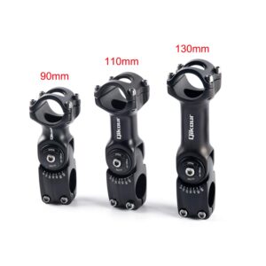 Bike Stem Adjustable 60 Degree 31.8mm (1-1/4") / 25.4mm (1") Handlebar Stem for MTB, Road Bike, Fits Standard 28.6mm (1-1/8") Steering Tube (31.8 x 130mm, 31.8mm Handlebar & 28.6mm Steering Tube)