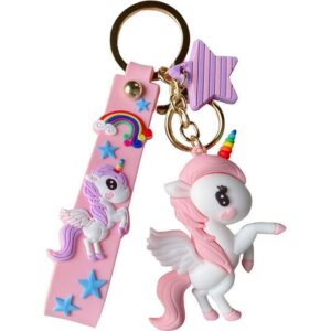 haiqilin pink unicorn keychain backpack keychains