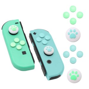 paw print thumb grip caps for nintendo switch, button cap set for nintendo switch joy-con - animal crossing new horizons theme