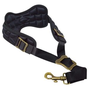 adorence padded saxophone neck strap - comfortable sax strap with breathable, removable & washable neck strap cushion - h04 black