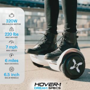 Hover-1 Dream Electric Self Balancing Hoverboard with 7 mph Max Speed, Dual 200W scooterstors, 6 Mile Range, and 6.5” Wheels Self Balancing Scooter