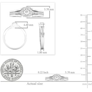 Dazzlingrock Collection 0.25 Carat (ctw) Round Diamond Women Split Shank Promise Engagement Ring 1/4 CT, Sterling Silver, Size 6