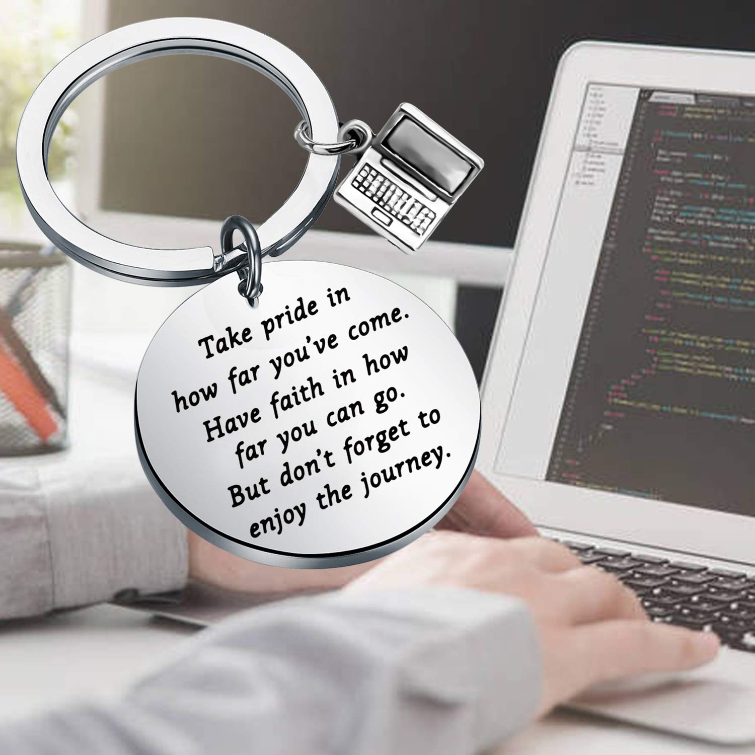 FUSTMW Software Engineer Gifts Computer Programmer Keychain Computer Science Tech Developer Gift for Computer Coder Gifts (silver)