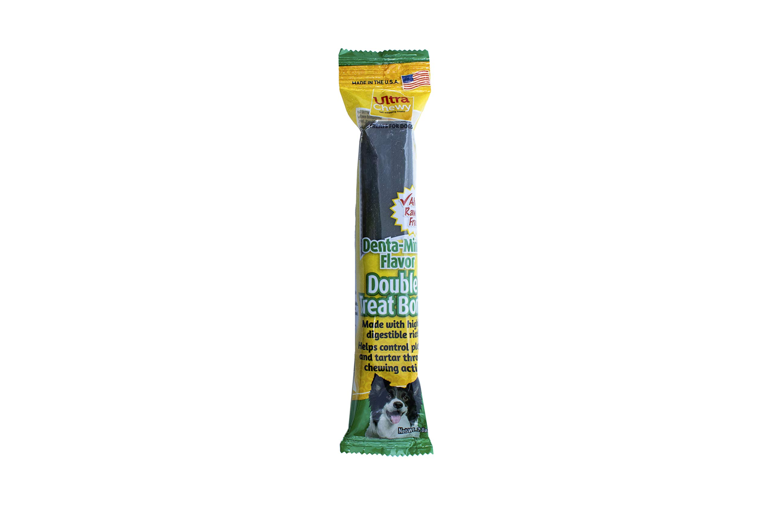 Ultra Chewy Denta-Mint Double Treat Bones: Long-Lasting Dog Treats Made in USA for Large and Small Breeds, Highly Digestible, Ideal for Aggressive Chewers (24 Count)